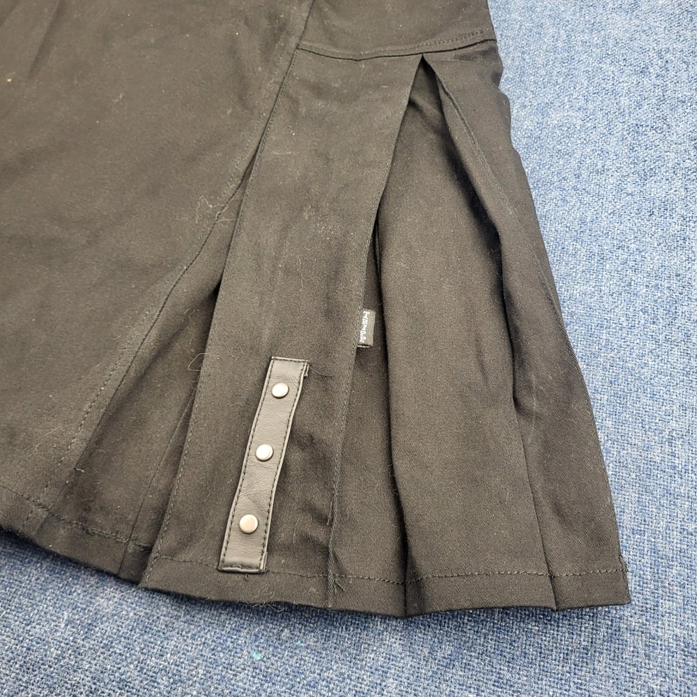 Tripp NYC Daang Goodman Black Gothic Pleated Mini Pinafore Dress Buckle Straps L - Picture 2 of 13